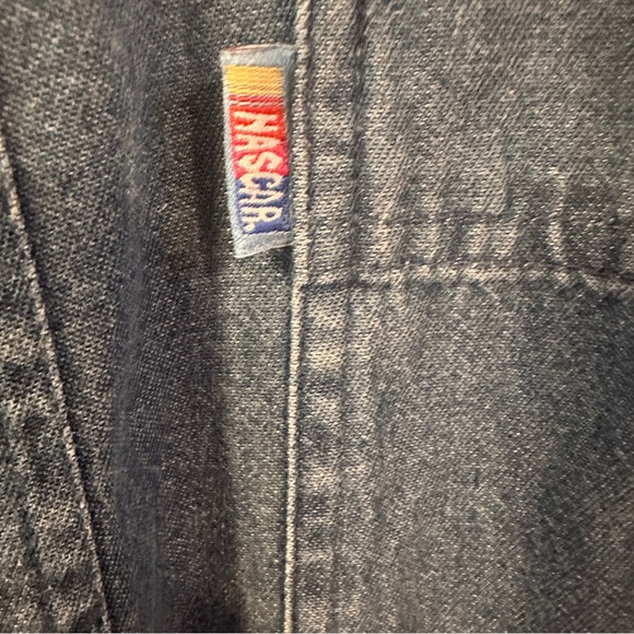 Vtg Dale Earnhardt Sr Nascar Shirt Short Sleeve Blue Button Down Chambray - Picture 7 of 11